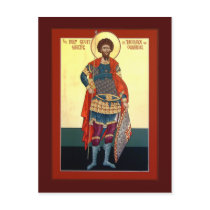Saint Theodore Prayer Card postcards