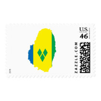Saint Vincent flag map postage