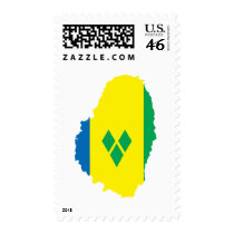 Saint Vincent flag map postage