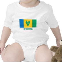Saint Vincent Flag with Name T Shirts
