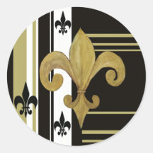 Saints Black and Gold Fleur de lis Stickers