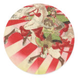 Sake for a Samurai Vintage Woodblock Print Stickers