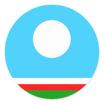 Sakha, Russia flag Round Stickers
