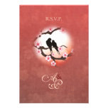 Sakura and Love Birds RSVP Custom Announcements