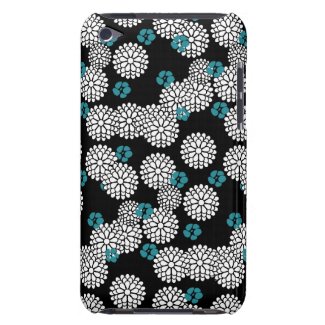 Sakura black tiffany blue flowers floral pattern barely there iPod cases