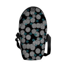 Sakura black tiffany blue flowers floral pattern courier bag