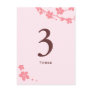 Sakura Branch Silhouette Table Number Card Post Cards