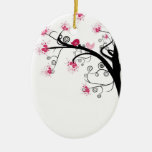 Sakura Cherry Blossoms & Birdies Ornament