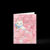 Sakura Fairy Cat notecard
