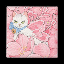 Sakura Fairy Cat notecard magnets