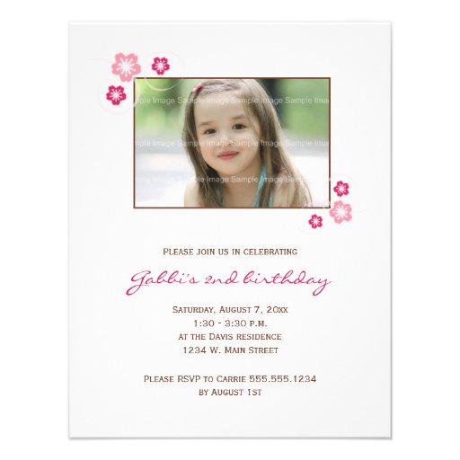 Sakura Girl Birthday Party Invite
