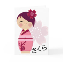 Sakura Kokeshi Card cards