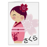 Sakura Kokeshi Card cards