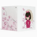 Sakura Kokeshi Doll 3 Ring Binder