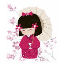 Sakura Kokeshi Doll t-shirts
