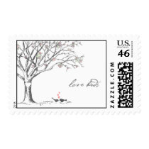 Sakura Love Birds Stamps