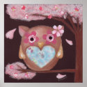 Sakura Owl Print print