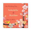 Sakura Save the Date Wedding Invitation magnets
