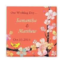 Sakura Save the Date Wedding Invitation magnets by daphne1024 Sakura Save the Date Wedding Invitation magnets
