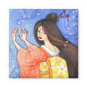 Sakura Shower Magnet, Geisha Kimono Art