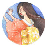 art by amanda robbins, sticker, geisha, maiko,
