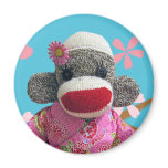 Sakura Sock Monkey Magnet
