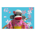 Sakura Sock Monkey Poster posters