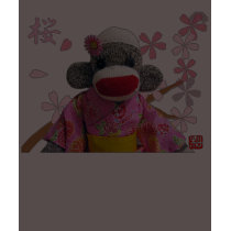 Sakura Sock Monkey Twofer Sheer T-shirt by Princess_Monkey Sakura Sock Monkey Twofer Sheer T-shirt