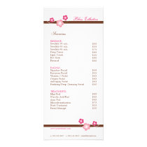 Sakura Spa Menu Template - Double Sided Personalized Rack Card
