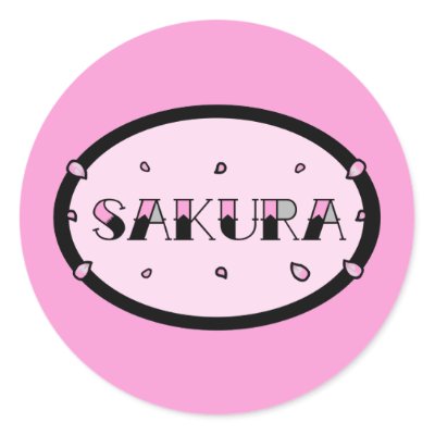 This lovely sakura design features the word "Sakura" in traditional tattoo 