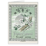 Sakura Vintage Japanese Silk Label Card