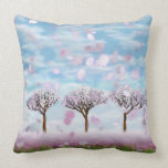 Sakurama - Cherry trees - Throw Pillow 20" x 20" pillows