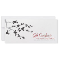 Sakuras Black Cherry Blossoms Gift Certificate Full Color Rack Card