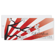 Sakuras Sunrise Cherry Blossoms Gift Certificate Customized Rack Card