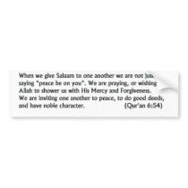Salaam Message Bumper Sticker bumper stickers