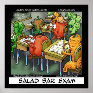 Salad Bar Exam Funny Vegan Lawyer Poster Poster