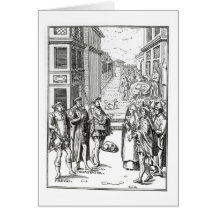 Sale by Town Crier, after a woodcut in 'Praxis Rer Greeting Card