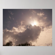 Salida del sol tempestuosa en el poster de las zon