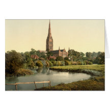 Salisbury Cathedral I, Wiltshire, England Greeting Cards