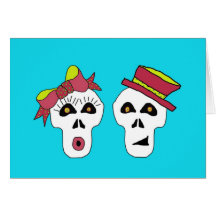 SALLY AND SAM SKULL CARD NOTE INVITATION