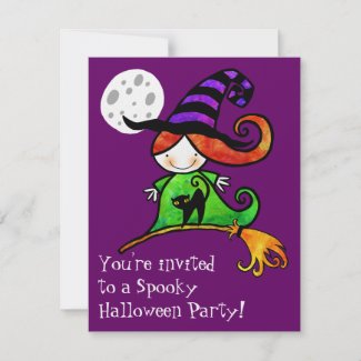 Sally Witchy Halloween Invitation invitation