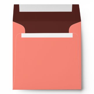 Salmon Birthday Party Square Envelope - Brown envelope