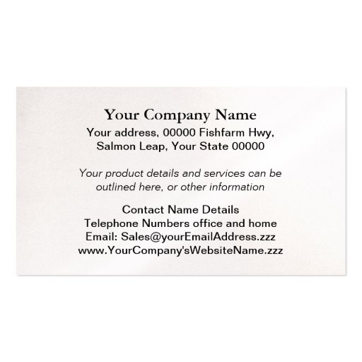 Salmon business card (back side)