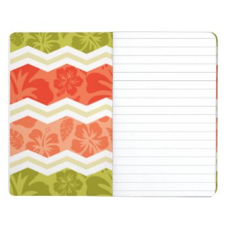 Salmon, Coral, Orange, and Green Tropical Pattern Journals