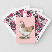 Salmon Faverolle Hen Bicycle Playing Cards