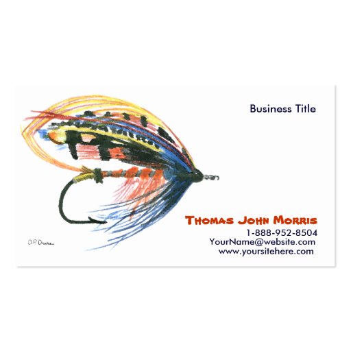 Salmon Fly fishing Lure Business Card (front side)
