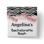 Salmon Pearls And Ribbon Guest Party Favor buttons
