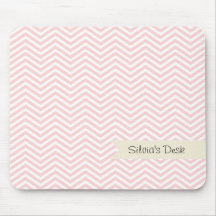 Salmon Pink Chevron Mousepads