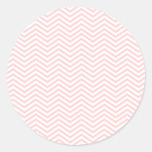 Salmon Pink Chevron Round Sticker