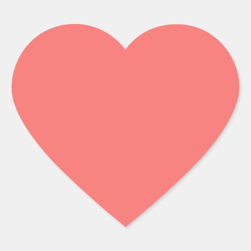 Salmon Pink Heart Sticker Zazzle